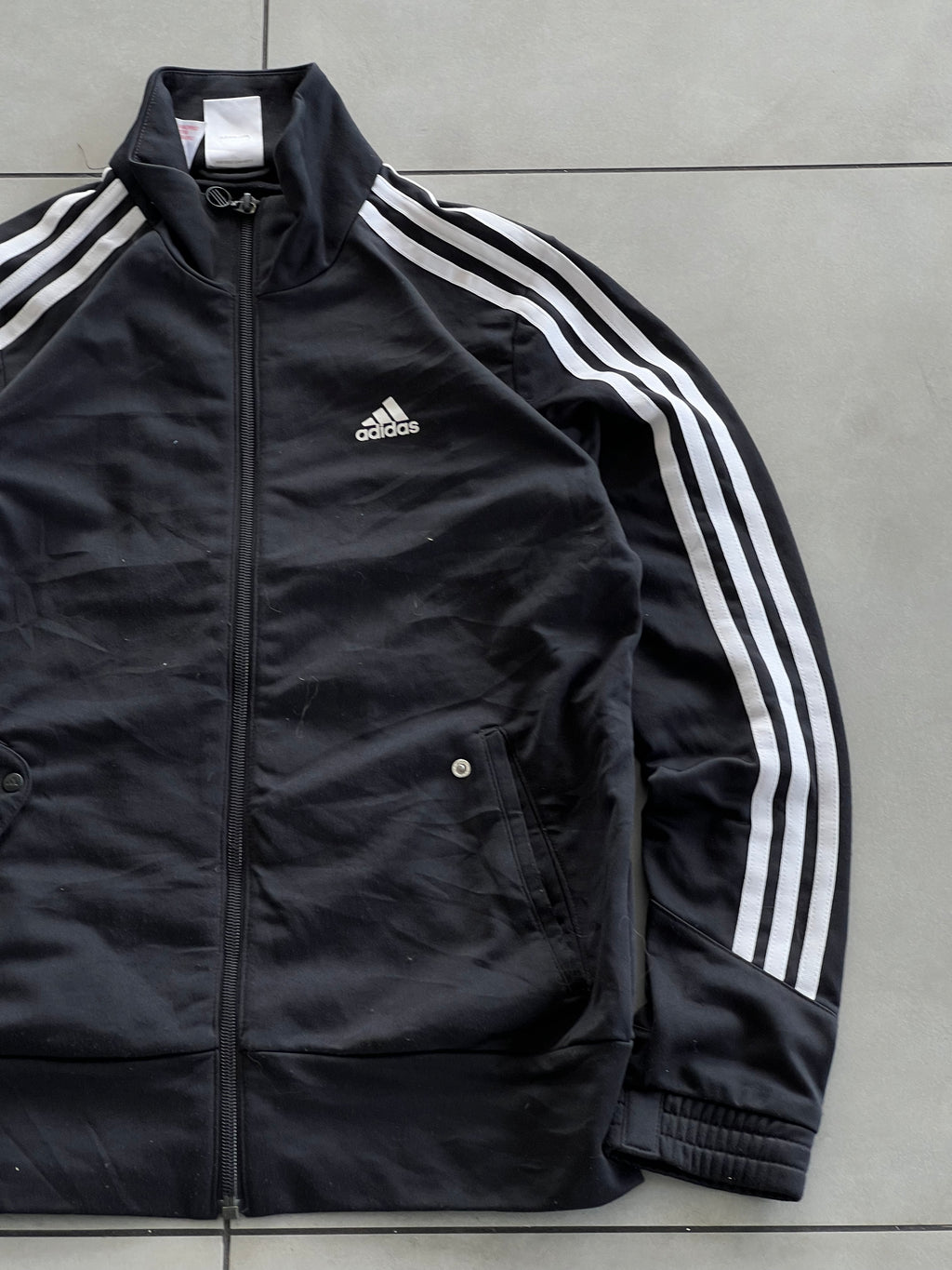 ADIDAS BLACK STRIPE VTG JACKET- Xs