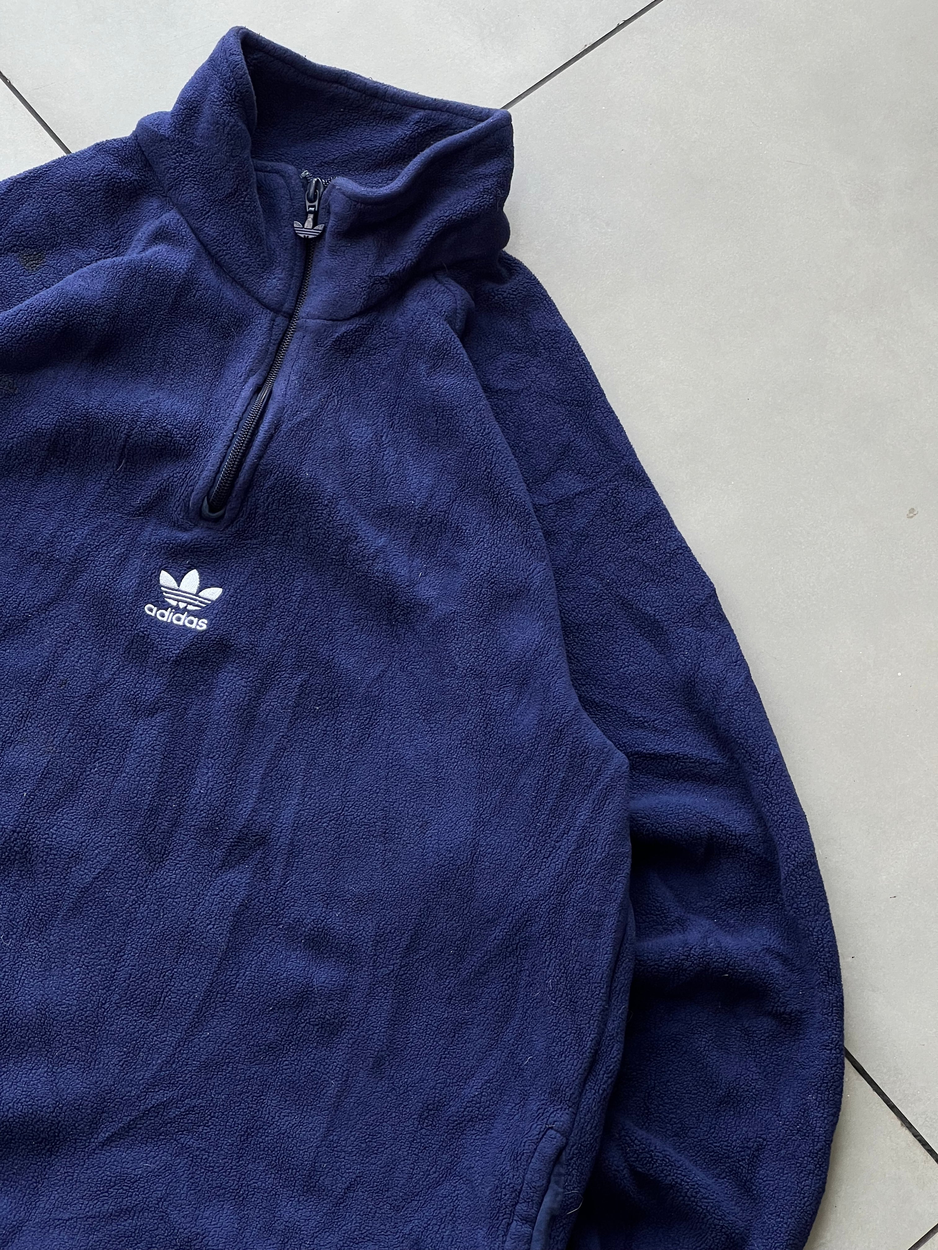 ADIDAS QUARTER ZIPPER FLEECE JACKET- L