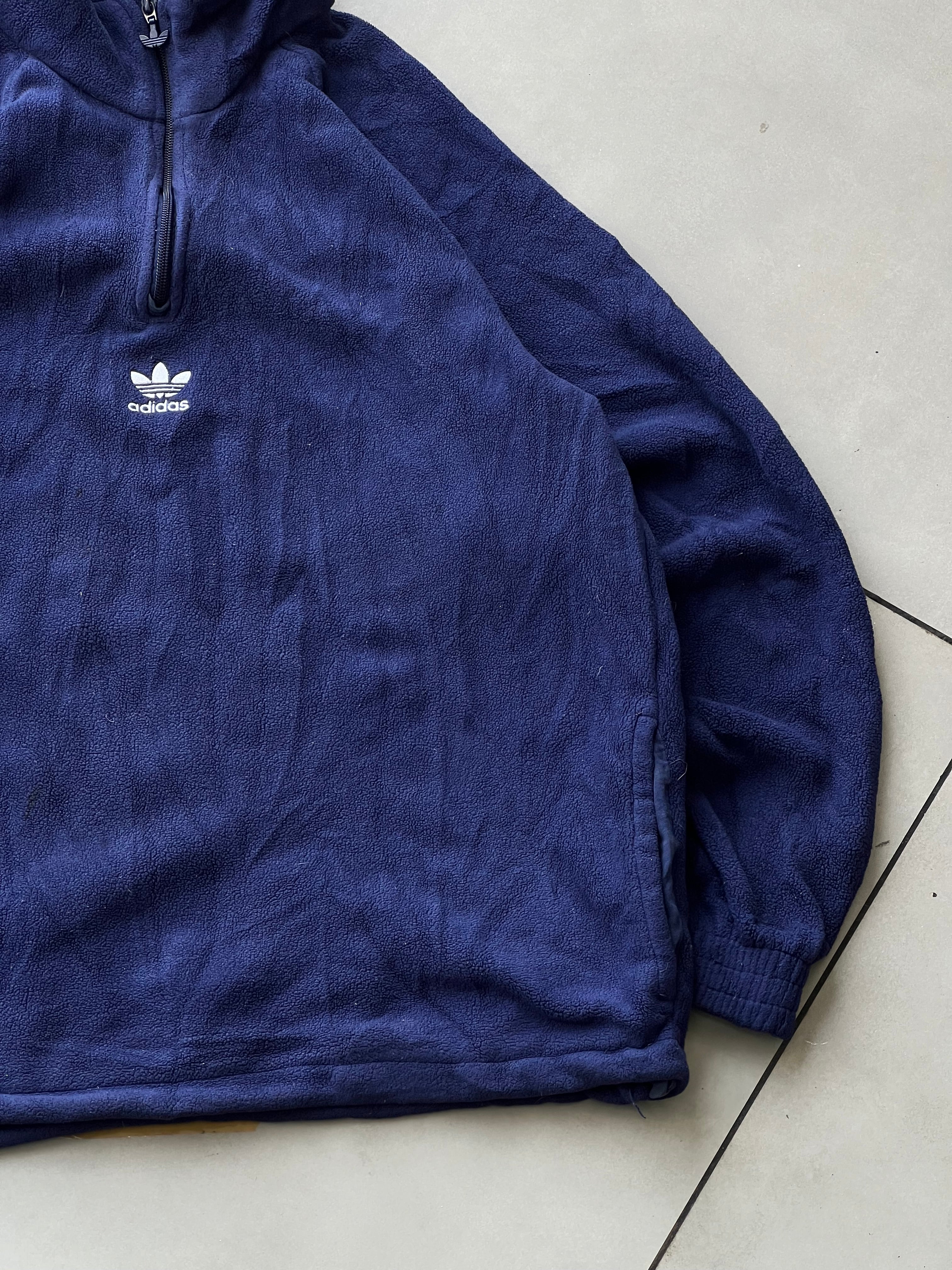 ADIDAS QUARTER ZIPPER FLEECE JACKET- L