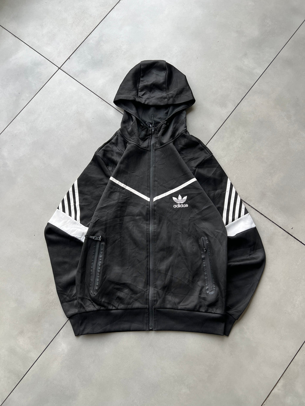 ADIDAS ORINGALS HOODIED VTG JACKET-S