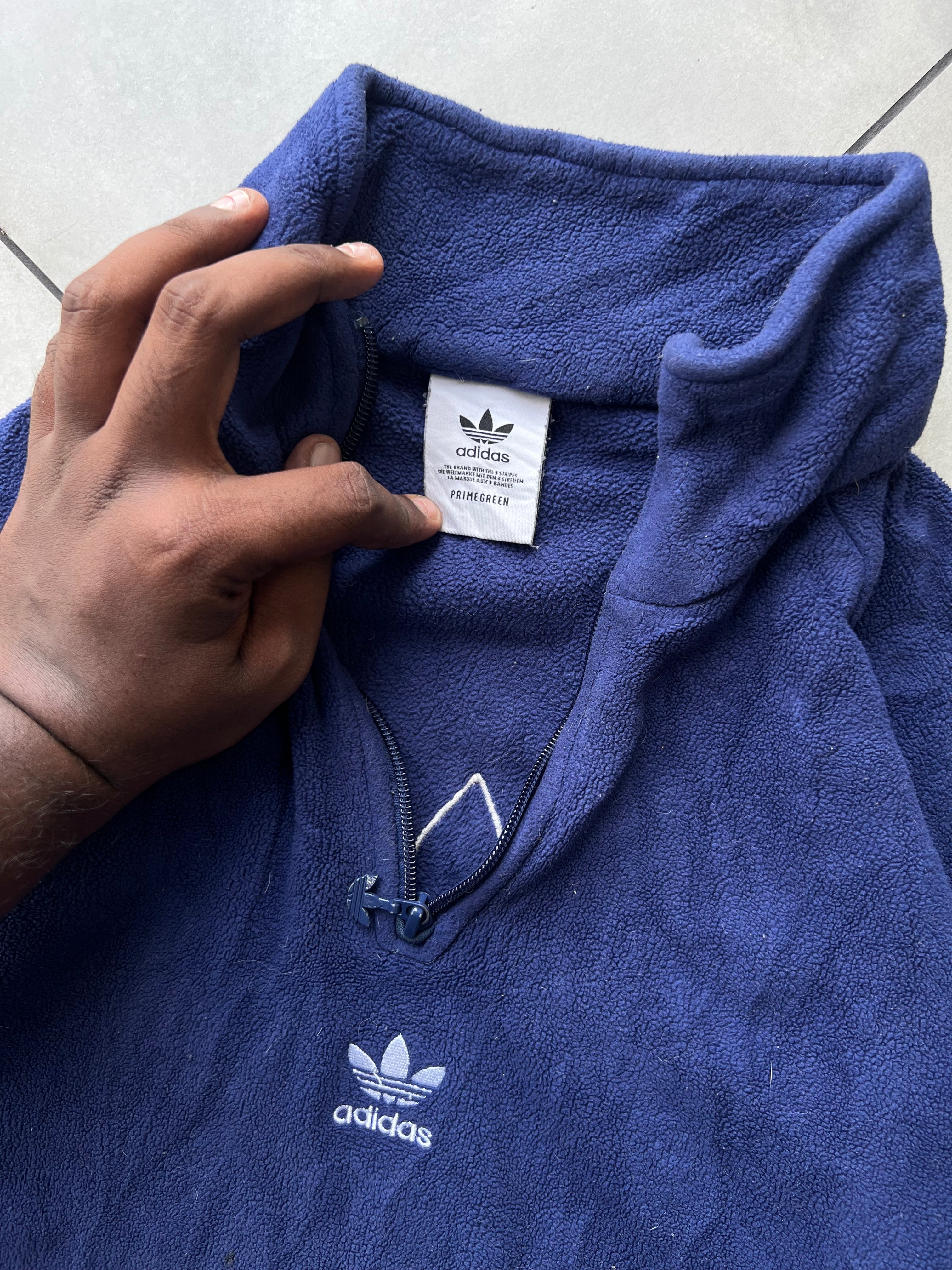 ADIDAS QUARTER ZIPPER FLEECE JACKET- L