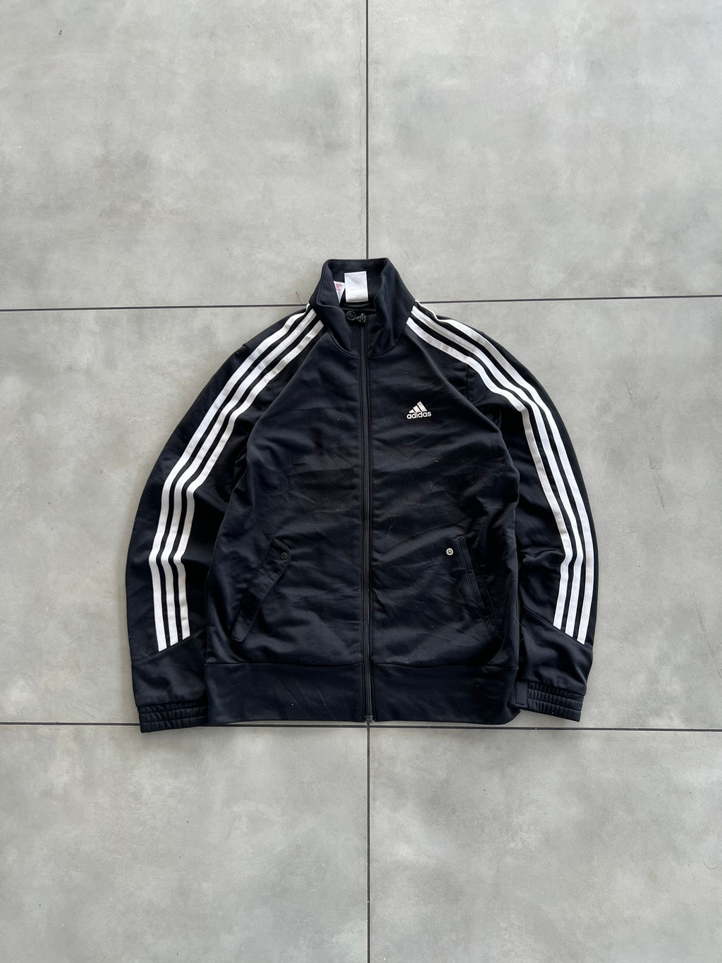 ADIDAS BLACK STRIPE VTG JACKET- Xs