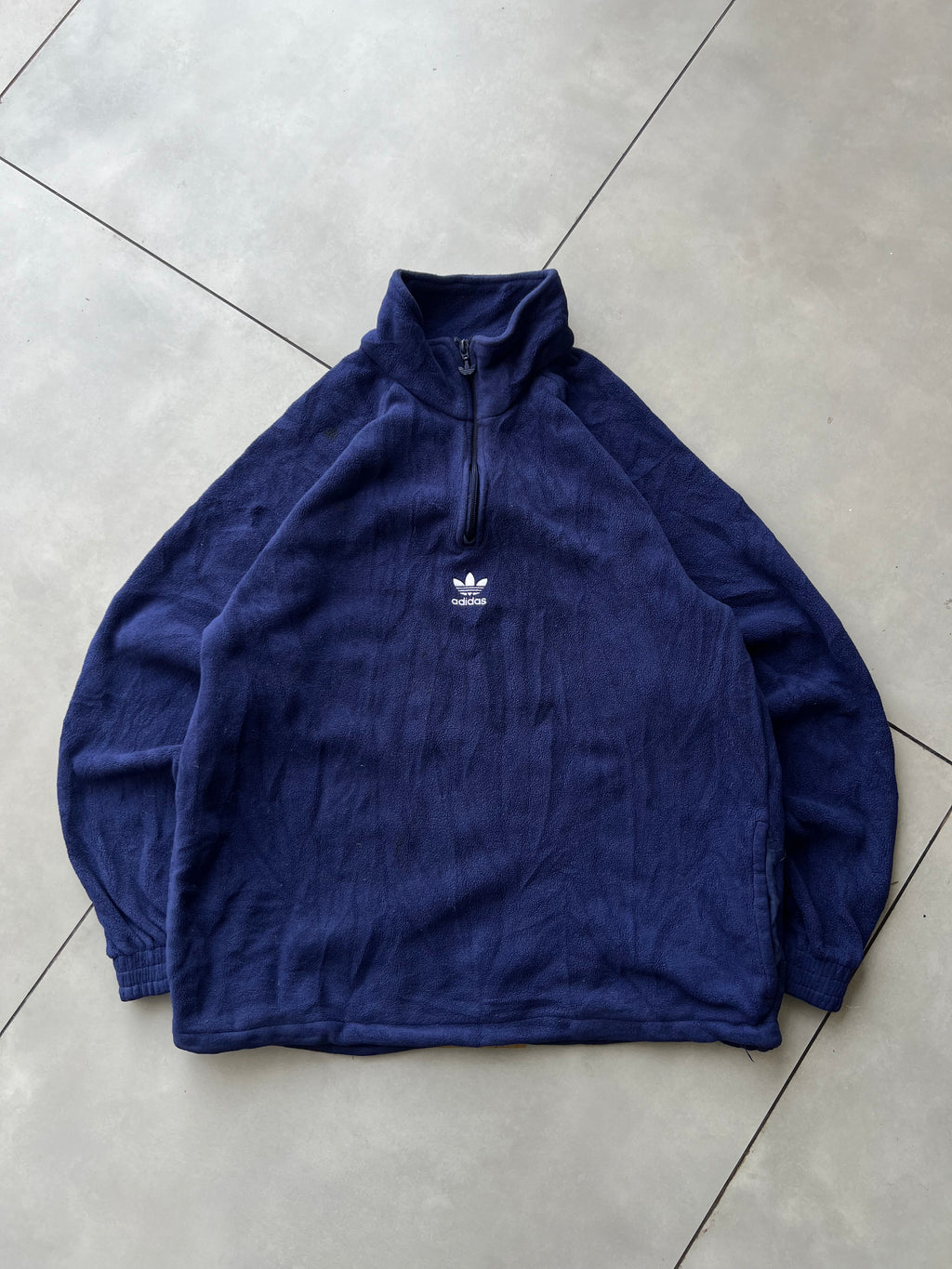 ADIDAS QUARTER ZIPPER FLEECE JACKET- L