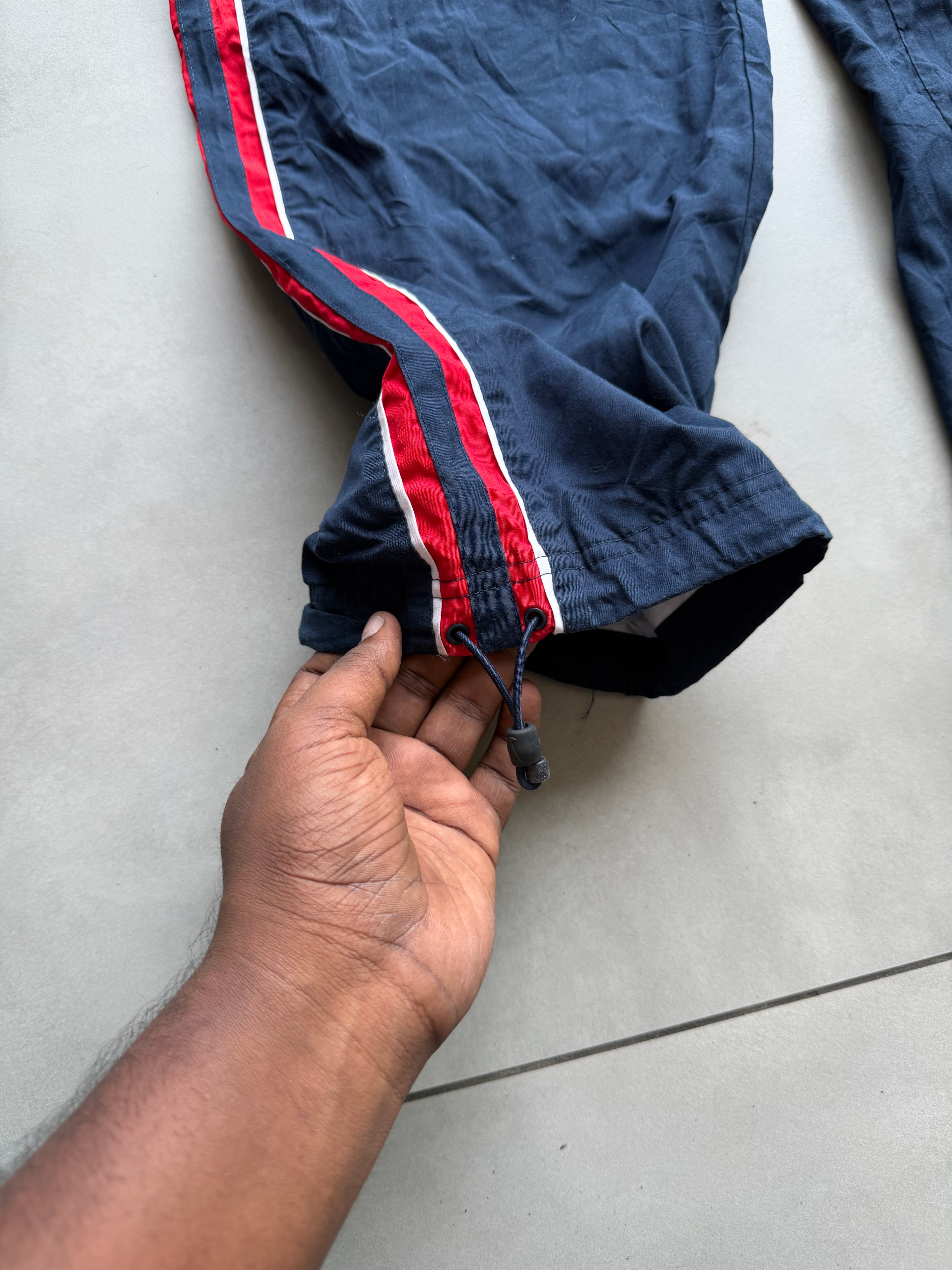 NIKE SWOOSH NAVY EMBROIDERED VTG TRACK PANT- 34