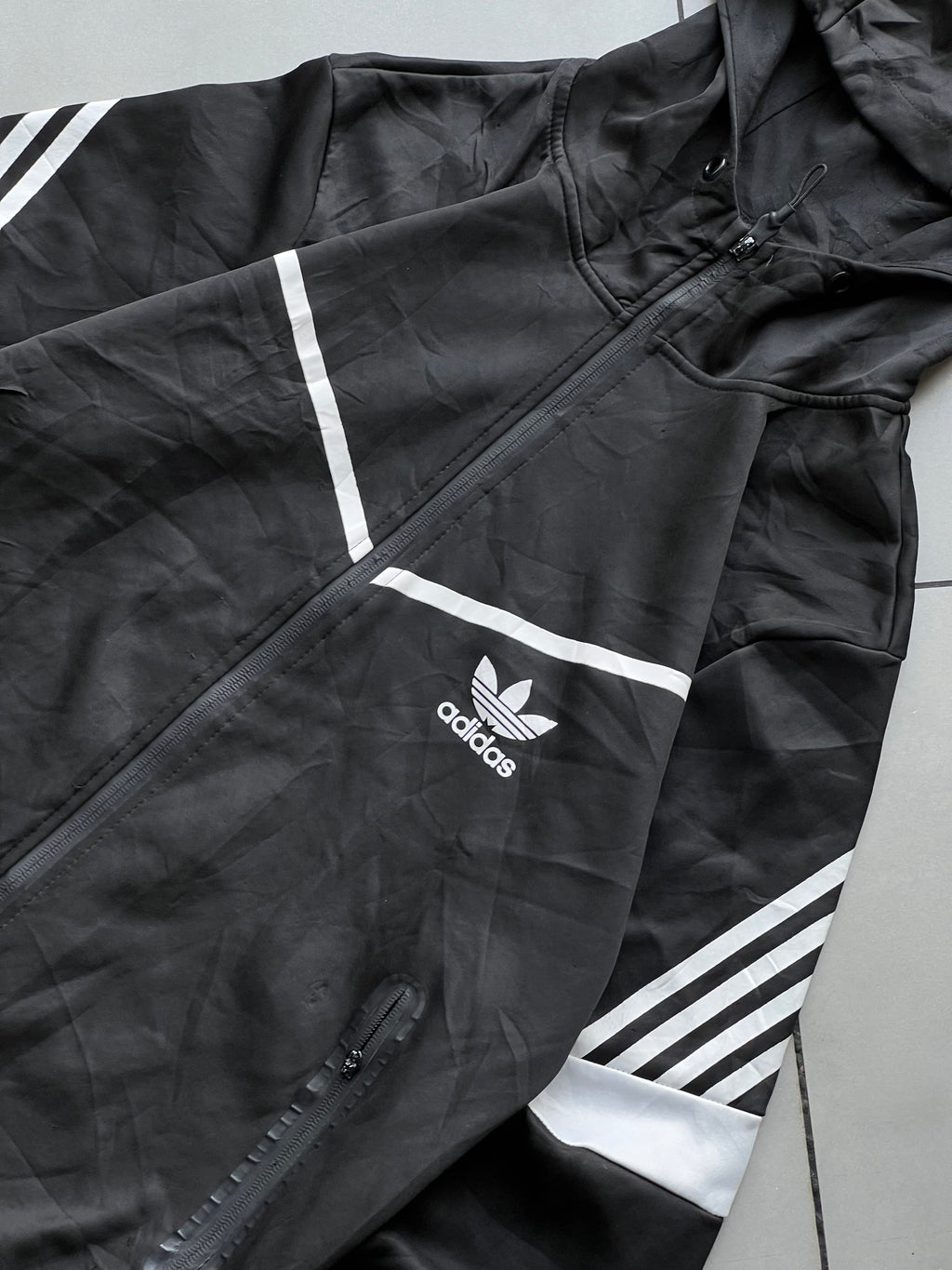 ADIDAS ORINGALS HOODIED VTG JACKET-S