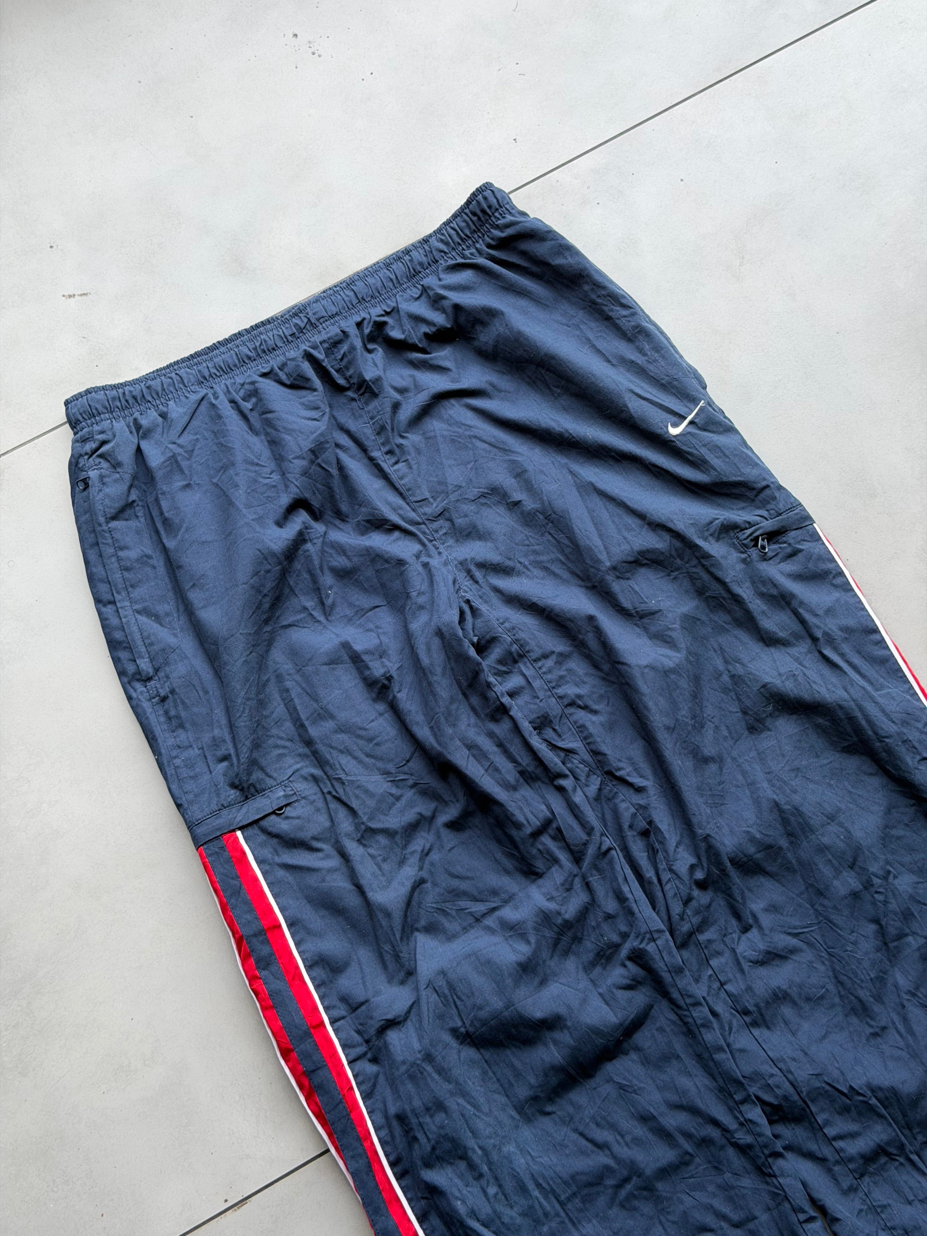 NIKE SWOOSH NAVY EMBROIDERED VTG TRACK PANT- 34