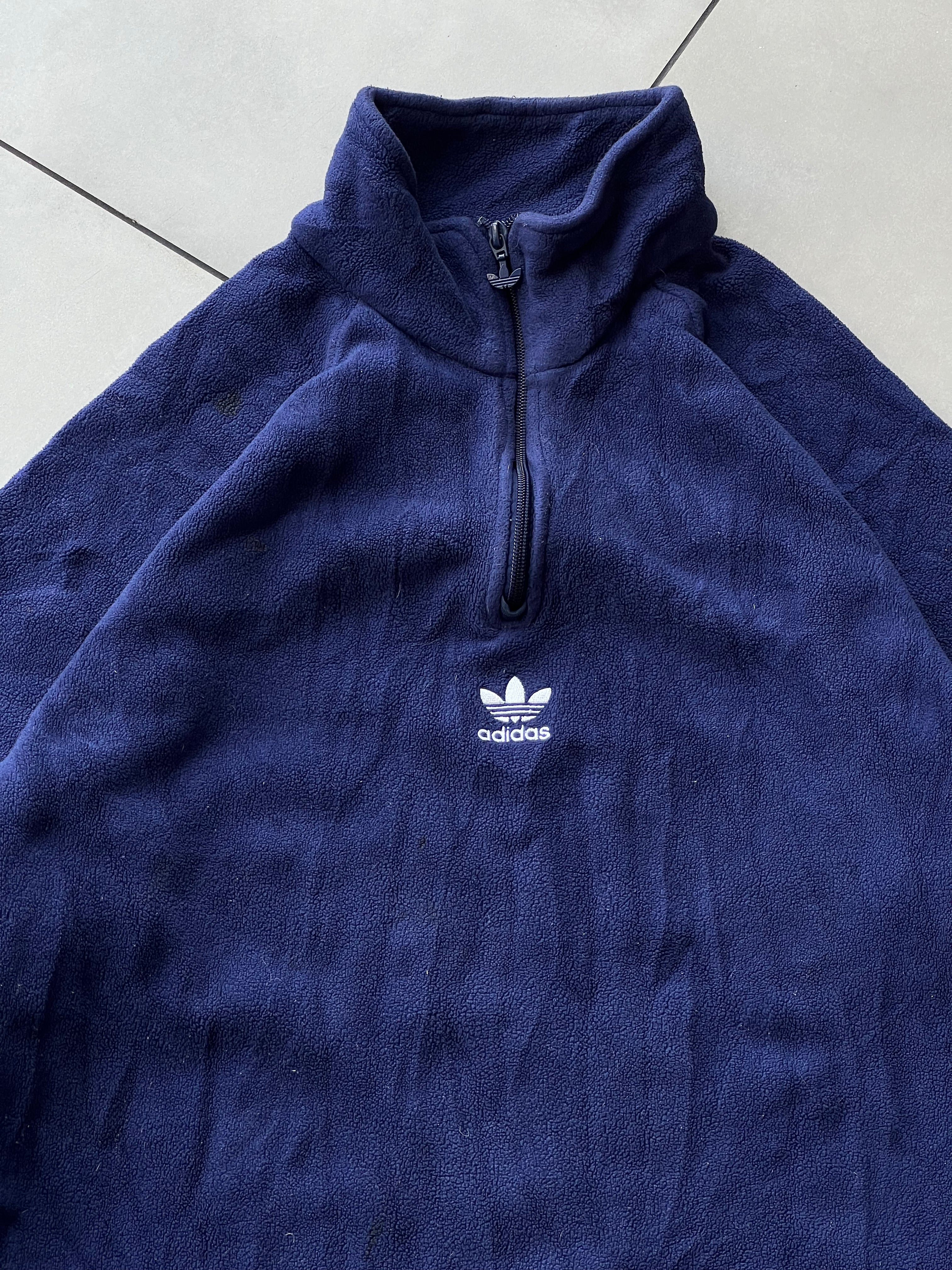ADIDAS QUARTER ZIPPER FLEECE JACKET- L