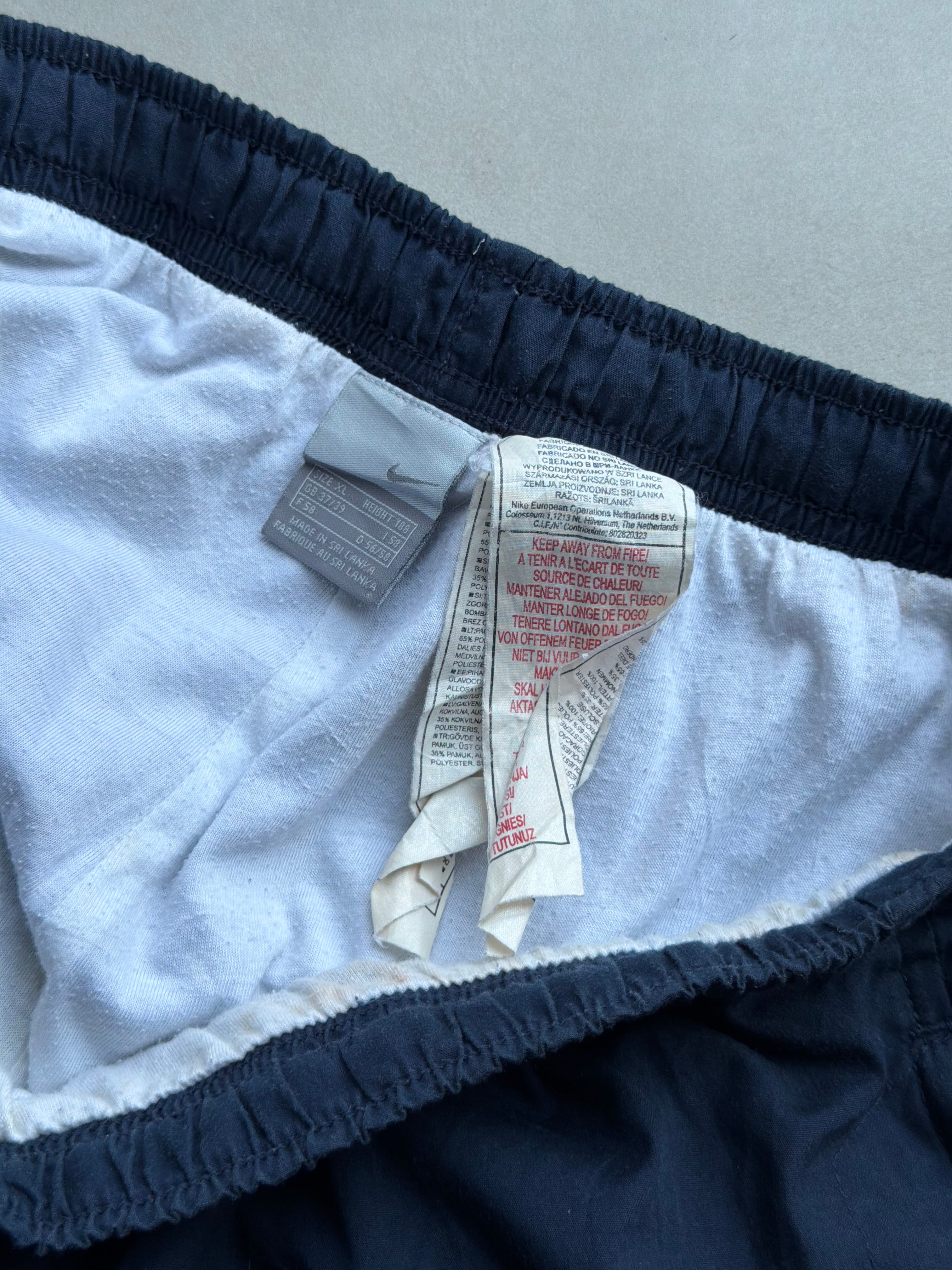 NIKE SWOOSH NAVY EMBROIDERED VTG TRACK PANT- 34